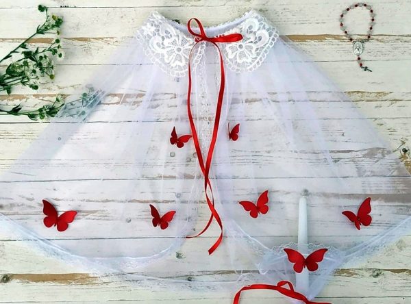 Tiulis raudonais drugeliais